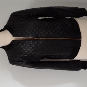 Juniors Ambiance Faux Leather Quilted Jacket